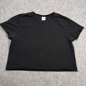 Outdoor Voices‎ Black Short Sleeve Everyday Cropped T-Shirt Women's Size Large